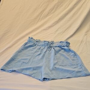 Sky Blue High Waist Women's Shorts